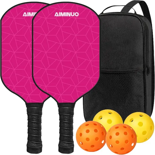 Vista 20 de Palas de pickleball de fibra de vidrio, juego de paletas de pickleball ligeras de 0.63 pulgadas para hombres, mujeres, niños, interiores y exteriores