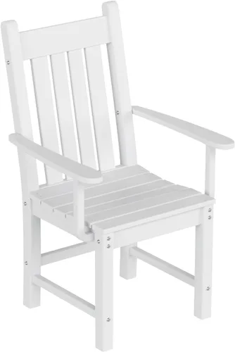 Vista 18 de WestinTrends Malibu Outdoor Patio HDPE Adirondack Silla de comedor para patio, color negro