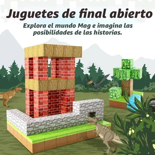 Vista 4 de Bloques Magnéticos - Construye Mi Mundo Magnético, Juguetes Magnéticos Artesanales para Niños y Niñas de 3-4, 4-5, 6-8 Años, Juguetes Sensoriales
