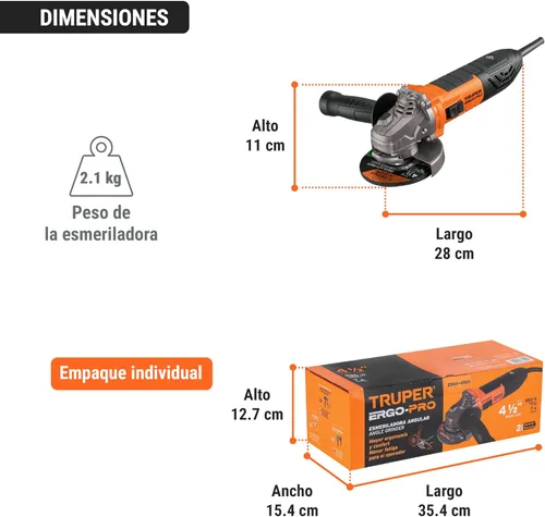 Vista 12 de Amoladora angular 4-1/2 ', ERGO-PRO, 900 W
