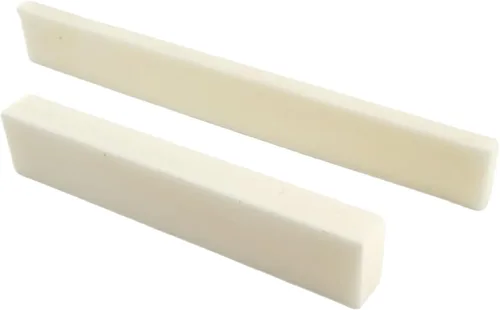 Vista 19 de Miwayer 1 par de 6 cuerdas de guitarra acústica puente de hueso de sillín y tuerca hecha de hueso real, silla compensada