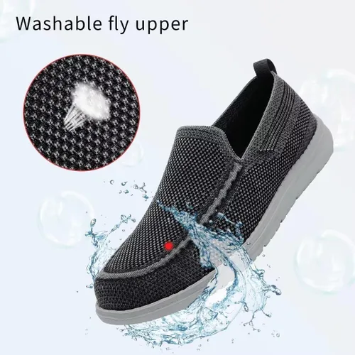 Vista 2 de 1TAZERO Mocasines de ancho ancho para hombre, con plantillas de soporte de arco, zapatos casuales para fasciti plantar con soporte de arco