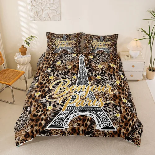 Vista 38 de Juego de ropa de cama con estampado de piel de vaca para niños, juego de funda de edredón con patrón de piel de vaca, juego de funda de edredón