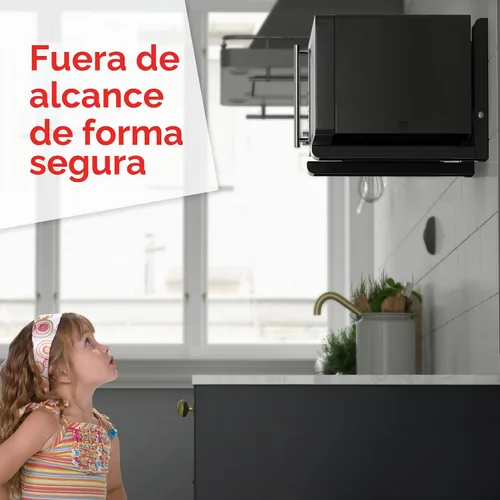 Vista 5 de AVF Par de soportes para horno de microondas montados en pared, soporta Negro
