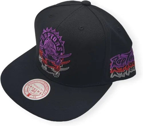 Vista 2 de Mitchell & Ness Toronto Raptors NBA Hyper Loops DNA Snapback Gorra Ajustable - Negro/Púrpura