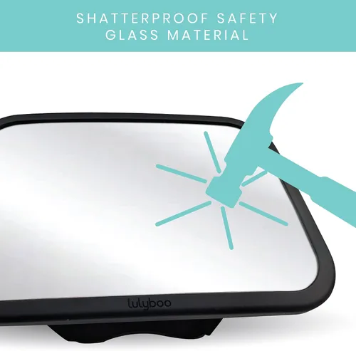 Vista 8 de Lulyboo Espejo grande para automóvil con rotación de 360 grados y correas ajustables, espejo trasero extra ancho para una conducción segura, se