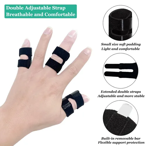 Vista 2 de Férula de dedo pequeño (2 unidades), férula para el pulgar Pinkie Finger Brace para roto, artritis, enderezamiento, lesiones, estabilizador