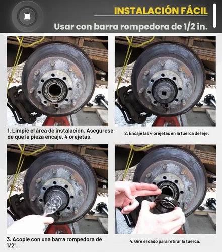Vista 7 de Camoo 648636 Juego de llaves de tuerca de husillo, 5 piezas de enchufes de tuerca de eje para Ford Dana 50 60, para Dodge, Chevrolet y GMC de 1/2