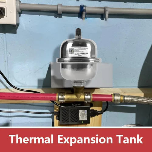 Vista 5 de EFIELD Mini tanque de expansión térmica (0.16L), pararrayos de martillo de acero inoxidable con rosca de 1/2 pulgada para calentador de agua sin