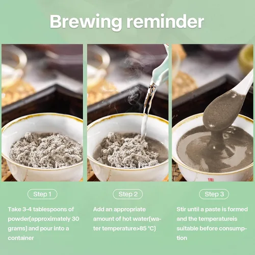 Vista 5 de FU PAI E JIAO Polvo de frijol negro de nuez de sésamo negro, reemplazo de comidas con regulación del colesterol y antioxidación, sin OMG, vegano