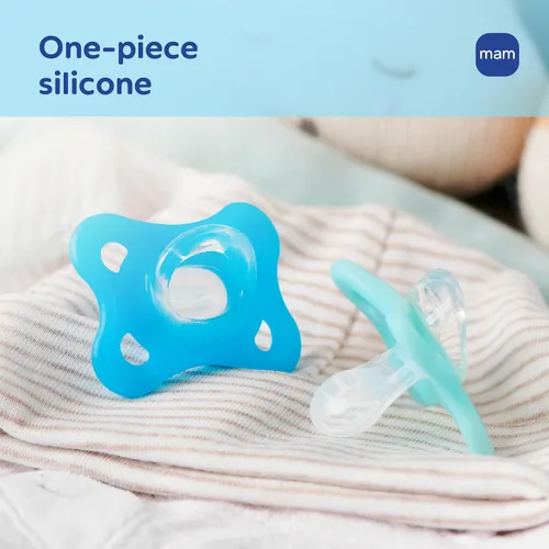 Vista 8 de MAM Comfort - Chupete para bebé de 0 a 3 meses, ligero, de silicona de una Zafiro azul/mate azul