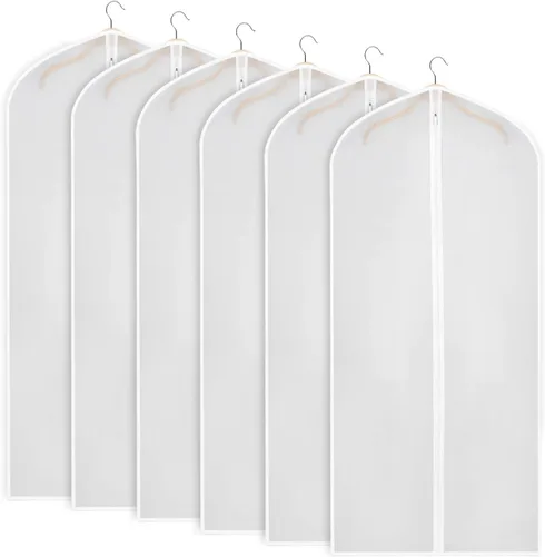 Vista 11 de Zilink Bolsas de ropa transpirables para abrigo de piel de 43", bolsas de traje para almacenamiento en armario, fundas transparentes para chaqueta