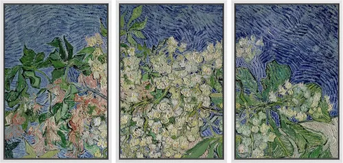 Vista 126 de wall26 Lienzo enmarcado para pared, juego de arte con flores de almendra de Vincent Van Gogh, naturaleza, ilustraciones de área silvestre, bellas