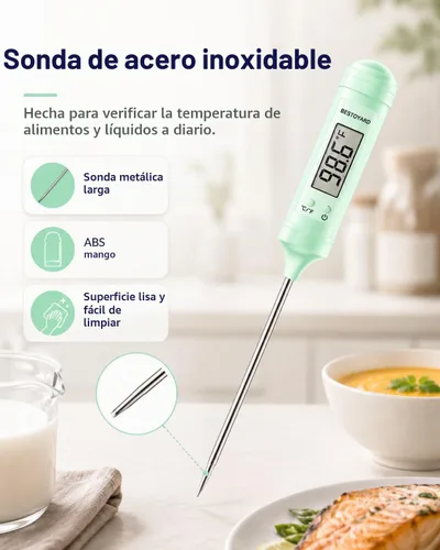Vista 7 de BESTOYARD Medidor de temperatura para uso alimentario – Medición precisa de temperatura para leche de bebé, fórmula de leche para bebés, cocina