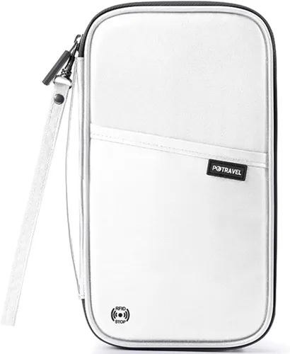 Vista 13 de VanFn Cartera RFID para pasaporte de viaje, soporte para pasaporte familiar, organizador de documentos de viaje serie P.Travel (nailon, gris)