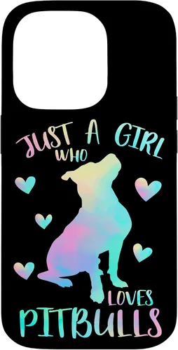 Vista 17 de Just a Girl Who Loves Pitbulls Watercolor Cute Pitbull Mama Case for iPhone 17