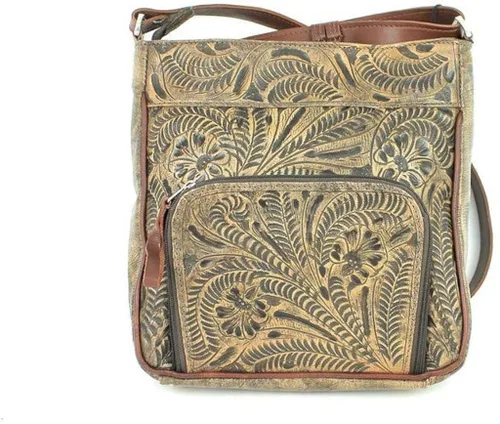 Vista 3 de American West Lariats & Lace - Bolso de piel con compartimento para cartera