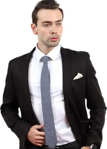 Vista 33 de JESLANG Corbata de algodón y lino de 2.56 pulgadas para hombre, perfecta para ocasiones formales e informales