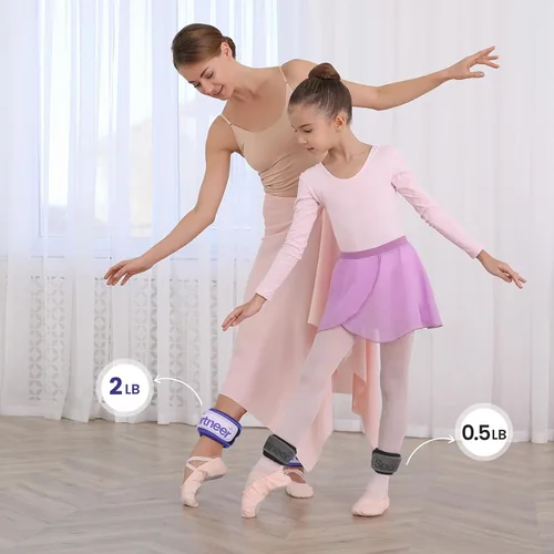 Vista 8 de Sportneer Pesas de tobillo de 0.5/1/2/3/5 libras, 1 par de pesas de muñeca y pierna para mujeres, hombres, niños y niños con correas ajustables