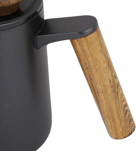 Vista 7 de Pour Over - Hervidor de café de 20.3 fl oz, mango de acero inoxidable, boquilla de cuello de cisne larga y estrecha (negro)