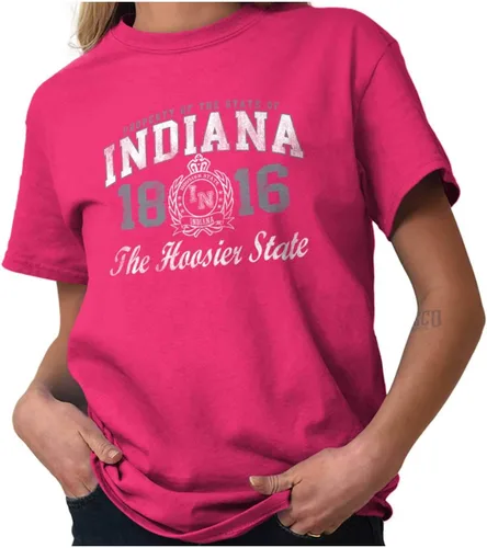 Vista 37 de Indiana Midwestern Souvenir Tourist in Crewneck Camisetas Mujer