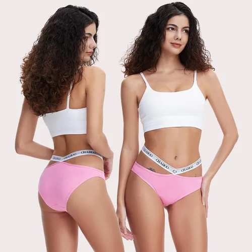 Vista 2 de Paquete de 5 tangas para mujer, ropa interior de algodón, sexy, suave, con espalda en T, paquete de 5
