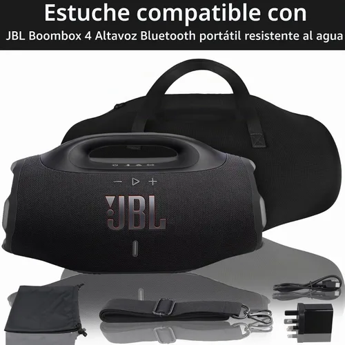 Vista 3 de co2CREA Funda rígida para altavoz Bluetooth portátil JBL Boombox 4, color Estuche negro