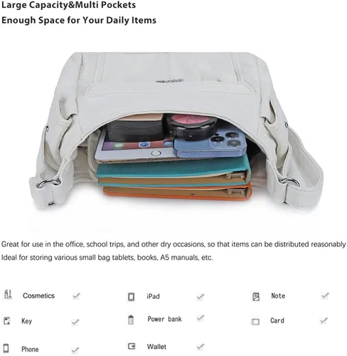 Vista 5 de Angelkiss - Bolsos cruzados para mujer, bolsos de hombro para mujer, bolsos y monederos medianos de piel sintética