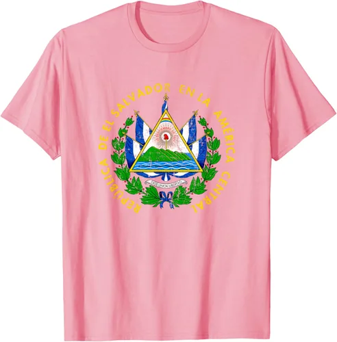 Vista 80 de Escudo de armas de El Salvador Salvadoran Distressed Design T-Shirt