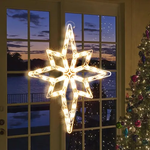 Vista 11 de Luces de silueta de ventana de Navidad de 14 pulgadas, escultura de Navidad de 50 litros, incluye: estrella x1