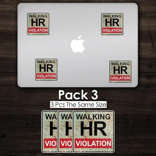 Vista 5 de Calcomanías divertidas de violación de recursos humanos para caminar, con citas divertidas de recursos humanos, calcomanías de vinilo impermeables