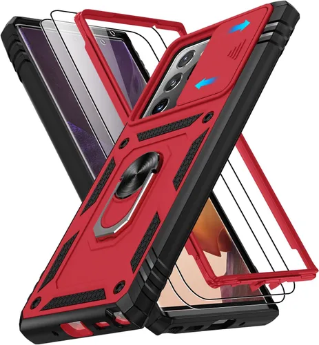 Vista 118 de Gritup Funda para Google Pixel 6 con cubierta deslizante para cámara y protector de pantalla (2 unidades), soporte de anillo giratorio 360°, funda