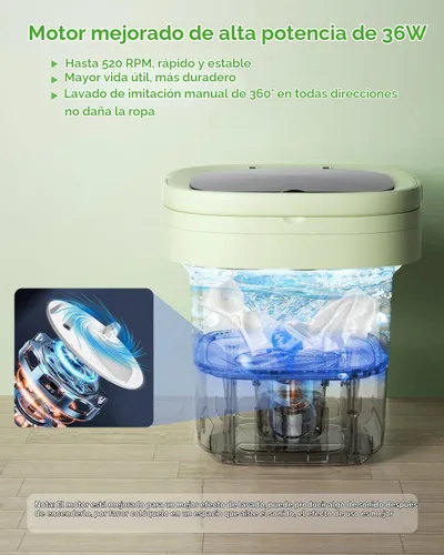 Vista 3 de Lavadora portátil, mini lavadora de capacidad mejorada de 16 litros Limpieza profunda compacta de ropa interior, ropa de bebé, ropa pequeña