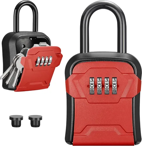 Vista 12 de Puroma Caja de Seguridad, Caja de Llaves con Cerradura de Montaje en Pared y Caja de Seguridad Portátil con Código Reiniciable, Caja de Seguridad