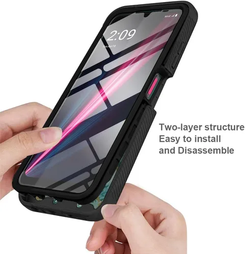 Vista 7 de TJS para T-Mobile Revvl 6X Pro 5G Funda para teléfono Revvl 6 Pro 5G Funda (verde)