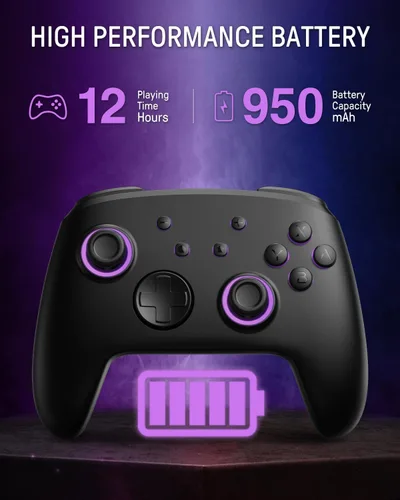 Vista 4 de FUNLAB Firefly patrón luminoso Controlador de interruptor, controlador Switch Pro inalámbrico compatible con Nintendo SwitchOLEDLite, mando a