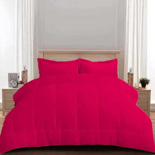 Vista 11 de Edredón 100% algodón egipcio de 500 GSM, súper suave, relleno alternativo de plumón con 2 fundas de almohada, colección de insertos para clima frío