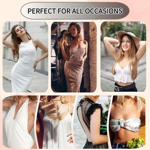 Vista 4 de JUST BEHAVIOR Sujetadores autoadhesivos invisibles sin tirantes para mujer