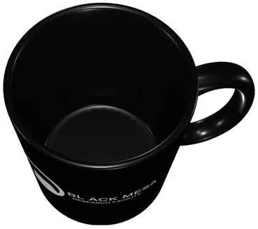 Vista 3 de ECKOI Taza de centro de investigación de mesa negra única, regalo para jugadores, regalo geek, regalo para juegos, válvula de portal de media vida
