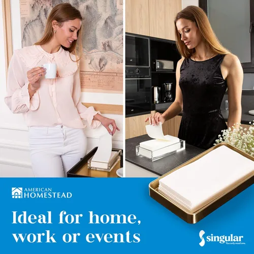 Vista 6 de AH AMERICAN HOMESTEAD Servilletas desechables – Servilletas de alta calidad, toallas de papel suave para invitados para baño, toallas de mano