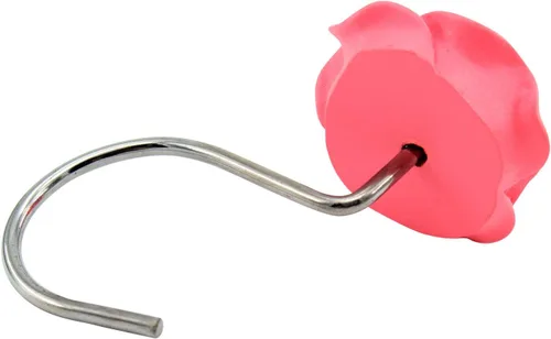 Vista 4 de BEAVO 12 ganchos de cortina de ducha de flores, ganchos de ducha de rosas