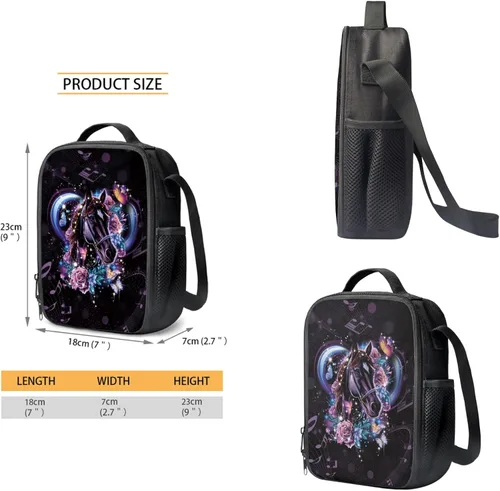 Vista 84 de HUGS IDEA Juego de 3 bolsas escolares con aislamiento térmico para el almuerzo, estuche para lápices