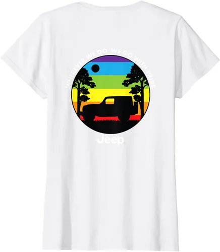 Vista 3 de Jeep Camiseta We Go With Pride (estampado delanterotrasero), Blanco, Female X-Small