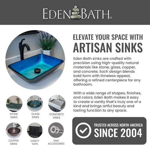 Vista 8 de Eden Bath EB_S027BT-H - Fregadero de recipiente con bordes arqueados, color beige