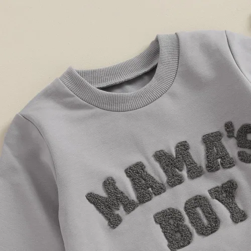 Vista 3 de WONGCHOlCE Conjunto de sudadera con cuello redondo para bebé y niño, ropa para recién nacido, para otoño e invierno