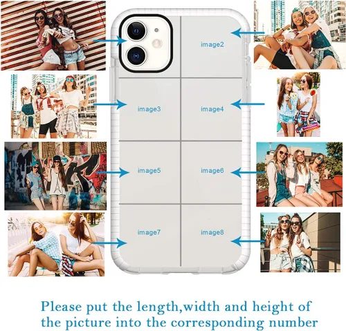 Vista 26 de Funda de teléfono personalizada para iPhone 11, diseño personalizado de fotos de collage de múltiples imágenes, resistente a los golpes, resistente