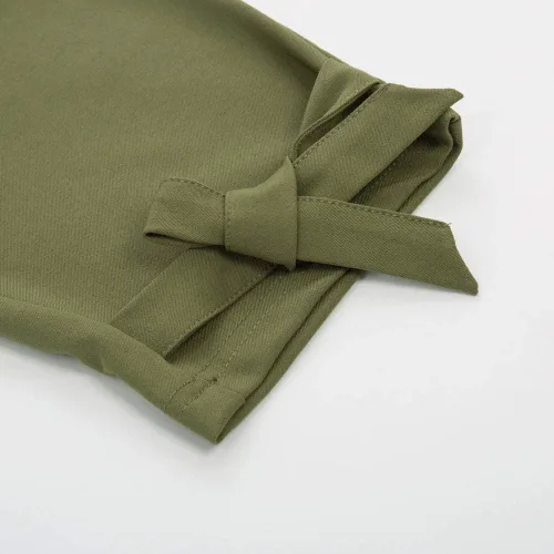 Vista 5 de GRACE KARIN - Pantalones casuales, de cintura alta, sólida, auto-amarrado, cinturón tubo, para mujer.