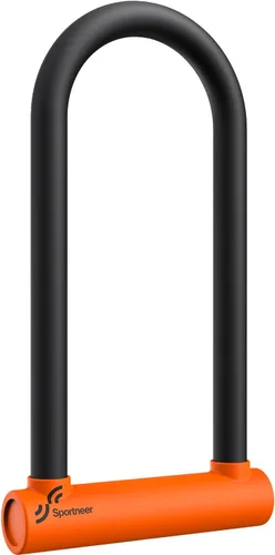 Vista 9 de Sportneer Candado para bicicleta: Candado en U resistente para bicicleta con cable de acero de seguridad de 1,8 m - grillete de 18 mm para bicicleta