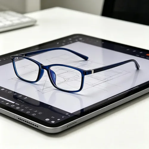 Vista 5 de Gafas de miopía para hombres y mujeres miopía, gafas de distancia Azul