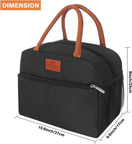 Vista 5 de Ccidea - Lonchera sencilla impermeable, aislada, bolsa grande para llevar comida